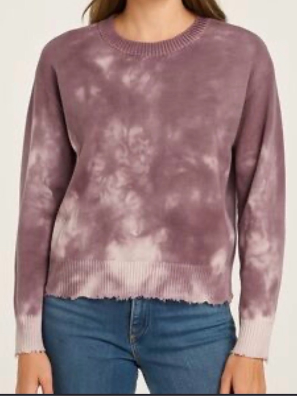 Allison Joy Mauve Tie-Dye Crewneck Sweater
